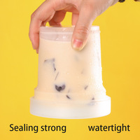 Contenedor de plástico personalizado de alta calidad para taza de Yogurt, contenedor de helado con tapa de cuchara de plástico
