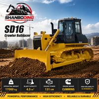 Bulldozer sur chenilles SD16 17T, bulldozer haute efficacité, durable, pour le nivellement des terres, les travaux de terrassement, la préparation des chantiers, équipement de construction