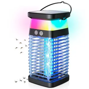 עיצוב חדש LED סולארי מלכודת יתושים הלם חשמלי אור הרג יתושים