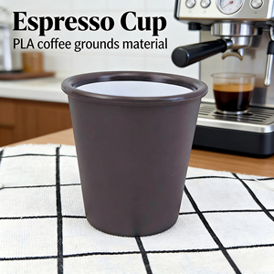 Tasses à expresso réutilisables Premium 4oz Pla Grounds, petites tasses à café |   Compatible micro-ondes et lave-vaisselle pour usage domestique et en café - Product Image 2