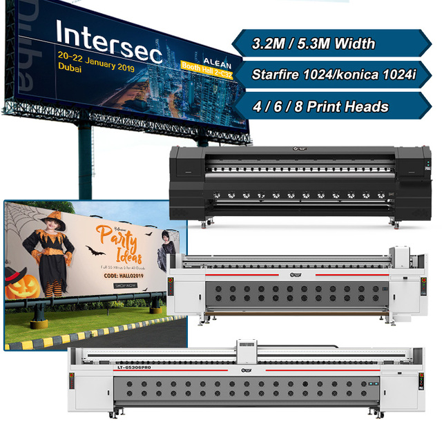 New Outdoor Solvent Digital Printer Automatic 3.2M 5M 5 Meter Flex Roll Banner Billboard Large Format Machine