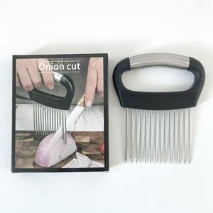 Lot de 2 supports à oignon manuels en acier inoxydable, <span class=keywords><strong>kit</strong></span> d'outils extra-larges, 16 aiguilles longues, hachoir à légumes, coupe-légumes de cuisine - Product Image 2