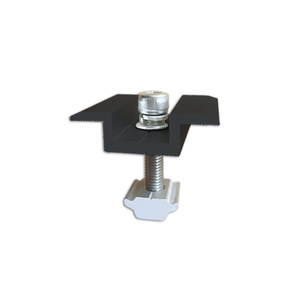 Gancho Deslizante de Aluminio Negro en Forma de T con Ranuras Ajustables y Perilla Redonda - Product Image 1