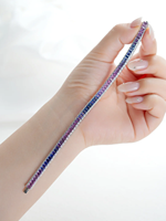 Cadeau bijoux recommandé! Bracelet de tennis tendance de couleur arc-en-ciel avec diamant incrusté d'or 18 carats Bracelet de saphir naturel pour femme