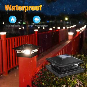Năng lượng mặt trời bài cap đèn 2-chế độ 4x4 bài năng lượng mặt trời đèn tự động trên off ngoài trời không thấm nước vườn Patio trang trí hàng rào Bài Mũ - Product Image 2