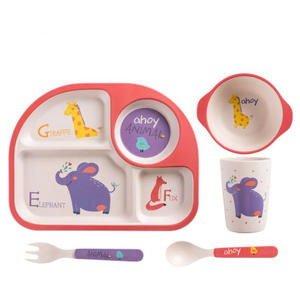 <span class=keywords><strong>Precio</strong></span> al por mayor ECO friendly stocks animal de dibujos animados Zoología niños Juego de vajilla de fibra de bambú - Product Image 3