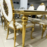 Tables et chaises de banquet de mariage en or de luxe russes à faire soi-même pour les événements, banquet de mariage, table de fête