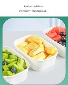 Recipientes Desechables Cuadrados de Papel Kraft Reciclable y Biodegradable para Ensaladas y Comida para Llevar con Tapas, de 500ml, 650ml, 750ml y 1000ml - Product Image 5