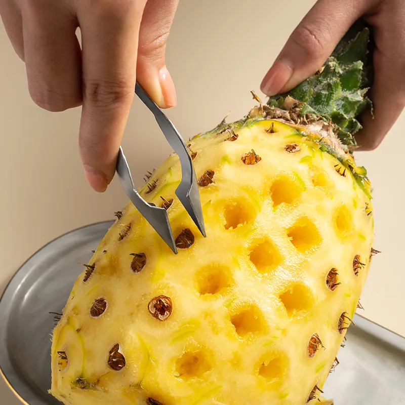 Aardbei Huller Fruit Dunschiller Ananas Corer Snijder Roestvrijstalen Keukenmes Gadgets Ananas Snijmachine Clips