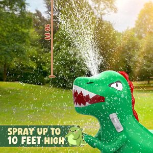 Flotador Inflable de Dinosaurio de 72 Pulgadas con Aspersor 2 en 1, Juguete Acuático Grande para Niños y Adultos, para Jardín - Product Image 3