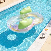 Fauteuil flottant gonflable pour 2 personnes, chaise longue flottante double à paillettes, bouée gonflable