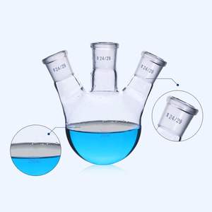 ขวดแก้วทรงกลมก้นมน ยี่ห้อ XZ Lab Supplies ทำจากแก้วบอโรซิลิเกต ขนาด 250 มล. 14/23 19/26 24/29 29/32 แบบสามคอ ความจุ 50-1000 มล. - Product Image 2