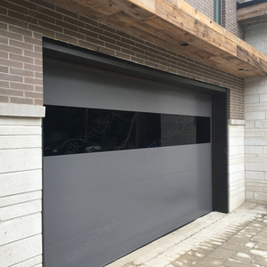 Dernier modèle de portes de <span class=keywords><strong>garage</strong></span> automatiques sectionnelles en acier galvanisé à panneaux noirs pour les maisons - Product Image 5