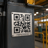 Placa de Identificación Metálica con Código QR Personalizada, Etiqueta de Acero Inoxidable y Aluminio para Identificación de Activos, Número de Serie, para Rastreo de Equipos