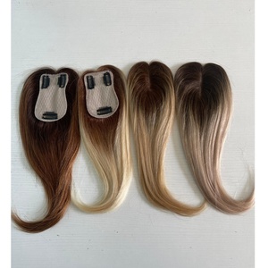 Nuovi Topper per <span class=keywords><strong>Capelli</strong></span> Lisci con Chiusura in Pizzo, 100% <span class=keywords><strong>Capelli</strong></span> Umani Cinesi, per Donne con <span class=keywords><strong>Capelli</strong></span> Sottili, Base in Seta, <span class=keywords><strong>Capelli</strong></span> Remy, Densità 150% - Product Image 3
