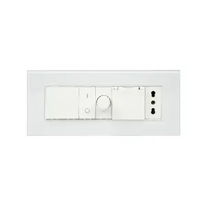 EU Type Italy Type Custom Glass Panel USB A+C Charger Port Dimmer Switch 4 5 6 7 Gang Electrical Switches And Socket