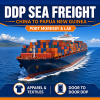 Transport maritime DDP vers la Papouasie-Nouvelle-Guinée, expédition porte-à-porte par voie maritime depuis Guangzhou, Chine, pour vêtements, textiles, tissus, chaussures