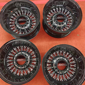 Ruedas de alambre pintadas de negro de 13*7 pulgadas, 14x7, 100 radios rectos, 72 radios rectos, 72 radios cruzados disponibles, ruedas de alambre para lowrider. - Product Image 3