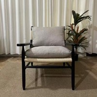 Ensemble de fauteuils modernes confortables en bois massif faits à la main, sièges ergonomiques pour salon, chambre, extérieur, bureau à domicile, hôtel, villa