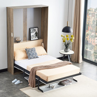 Lit mural escamotable multifonctionnel moderne en pin personnalisé 2026, gain de place, rotatif, vertical, horizontal, pliable