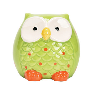 OEM/ODM yeni yaratıcı 3D baykuş şekli sevimli seramik kumbara özel el boyalı banka seramik sikke tasarruf banka para kutuları hediye için - Product Image 4