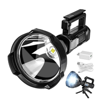 Lampe torche LED multifonctionnelle rechargeable par USB, étanche IP66, en ABS, pour extérieur, faisceau réglable, 1000+ lumens, affichage de la puissance
