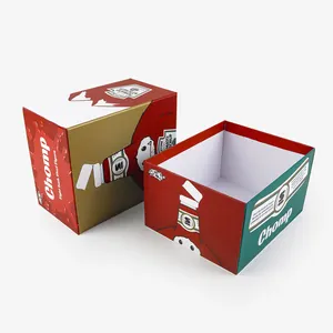트렌디 한 만화 스타일의 공예 맥주 포장 종이 상자 뚜껑 및베이스 상자