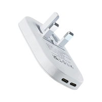 Cargadores y Adaptadores de Viaje Ultrafinos y Rápidos, Cargador de Pared Plegable de 35W con Doble Puerto Tipo C, Enchufe UK, Cargadores PD GaN para Teléfono Móvil