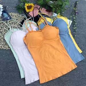 Reggiseno a basso prezzo stile sportivo fanciulla senza montatura del seno avvolgente un corpo cotone interno ciotola rimovibile senza cuciture gilet da donna - Product Image 2