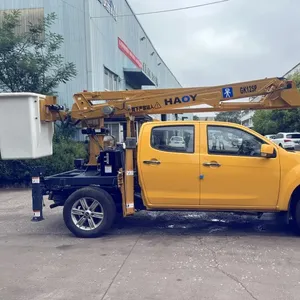 12M foton pickup platform kerja udara ketinggian tinggi operasi truk buku jari dilipat boom