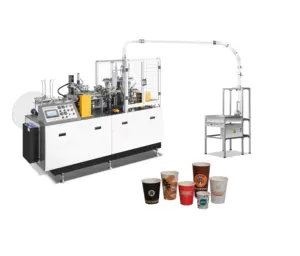 Sıcak çay/kahve/meşrubat dolum makinesi bardak orta yüksek hızlı ultrasonik PLA kağıt cam kağıt bardak yapma makinesi