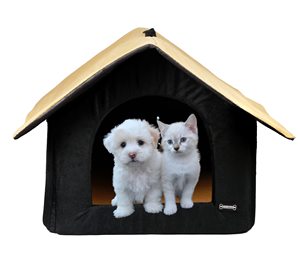 Tente en velours bicolore pour animaux de compagnie, chenil de luxe, pliable, souple et léger pour chiots, motif solide. - Product Image 6