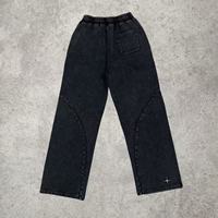 Ensemble survêtement homme streetwear oversize vintage délavé à l'acide, comprenant un sweat à capuche zippé épais et un pantalon de survêtement large