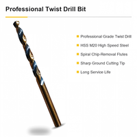 Foret hélicoïdal professionnel SANEITE HSS M20 en acier rapide à cannelure spirale et queue droite pour le perçage du métal et du bois