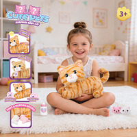 Peluche chat réaliste super douce personnalisable ODM, unisexe, rembourrée en coton PP, jouet en peluche pour anniversaire et soulagement du stress