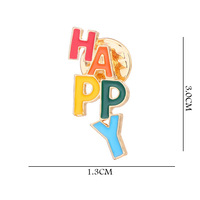 En gros Mignon Alliage Chanceux Lettre Broche Chance Badge À La Mode Creative Pin Enfants Cadeau Personnalisé Impression Pièce Anime Thème Artisanat