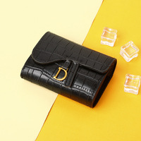 Dompet Kartu Kecil Multi Slot Mewah Berkualitas Tinggi Terbaru untuk Wanita, Motif Kulit Buaya, Desain Unik dan Elegan