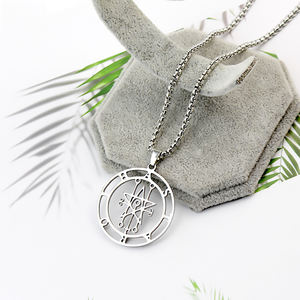 สร้อยคอสแตนเลสสตีลลายตราแอสตารอธ ซิกิล โกเอเทีย ตราซามาน ตราปีศาจ ตราซาตาน ตราซาตานิก ป้ายติดเสื้อ เครื่องประดับ สร้อยคอผู้หญิง - Product Image 4