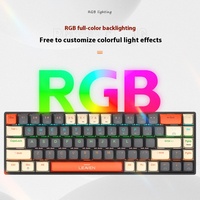 Keyboard Mekanik Nirkabel LEAVEN H68 RGB 68 Tombol Hotswap 2.4G BT5.0 Kabel Type-c Tiga Mode Mini Keyboard Gaming Mekanik