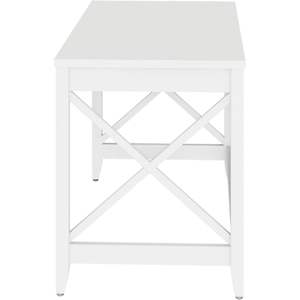 Alera Farmhouse Writing <b>Desk</b> 47.24" X 23.62" X 29.53" Workspace Computer <b>Desk</b> in White - Product Image 4