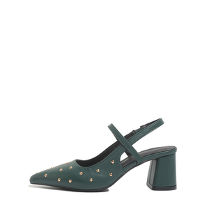 <span class=keywords><strong>Sandalias</strong></span> de Tacón Grueso con Remaches Dorados y Punta Puntiaguda para <span class=keywords><strong>Mujer</strong></span>, Marca Privada OEM Personalizada, Venta al Por Mayor de Fábrica - Product Image 6