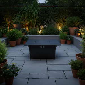 Table de foyer D0100HR7SQP 25 H X 42 L, rectangulaire moderne en acier Corten, pour décoration de jardin extérieur, autoportante, à bioéthanol - Product Image 2
