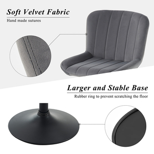 Sillas de Bar tapizadas altas giratorias modernas Taburetes de Bar de altura de mostrador ajustables Juego de <span class=keywords><strong>2</strong></span> con respaldo de terciopelo para isla de cocina - Product Image 5