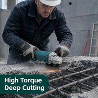 Meuleuse d'angle robuste 2300W pour la découpe de métal et de pierre, le meulage, l'élimination de la rouille, la construction, la fabrication, l'utilisation en atelier