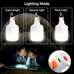 หลอดไฟ LED ชาร์จไฟได้ ใช้ในกรณีฉุกเฉิน แบบแขวน USB สำหรับซูเปอร์มาร์เก็ต แคมป์ปิ้ง ตลาดกลางคืน - Product Image 3