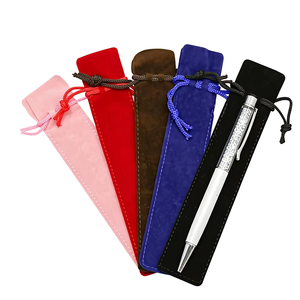 Pochette à cordon en velours enduit aqueux, en tissu doux, pour stylos, décoration intérieure, sac à crayons, cadeau pour étudiants et adultes, idéal pour le bureau et l'école - Product Image 1