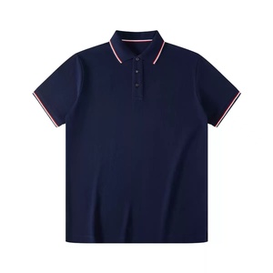 2025 hommes 100% coton été décontracté pour polos respirant texturé tricot coupe régulière extensible - Product Image 6