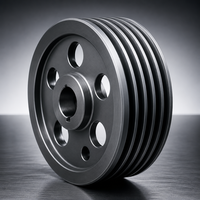 Poulie à rainures multiples sur mesure en fonte, moyeu usiné CNC, services de fonderie pour systèmes de transmission industriels