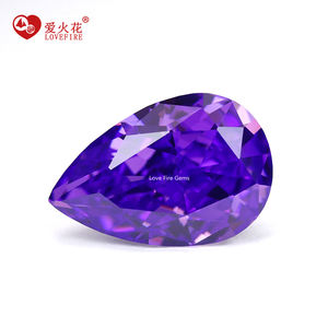 5A + ungu warna anggrek pir bentuk kubik zirkonia 3*5mm sampai 14*18mm 4K rusak es potong kualitas sempurna sintetis batu permata Cz - Product Image 5