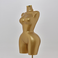 Mannequin de Buste Femme Économique Peint Or, pour Robes de Soirée, Mannequin Adultes BBL pour Présentation de Vêtements